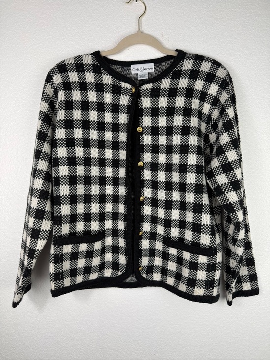 croft & barrow Sweaters - Croft & barrow Vintage Checkered Sweater Buffalo Plaid cardigan size S